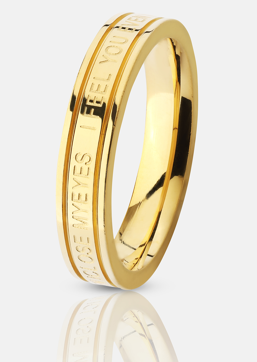 Anillo Plain Link - 18k Chapado en oro