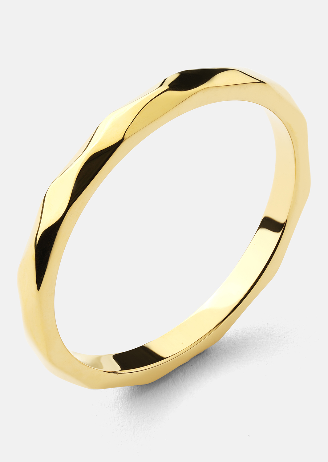 Anillo Facet Gleam - 18k Chapado en oro