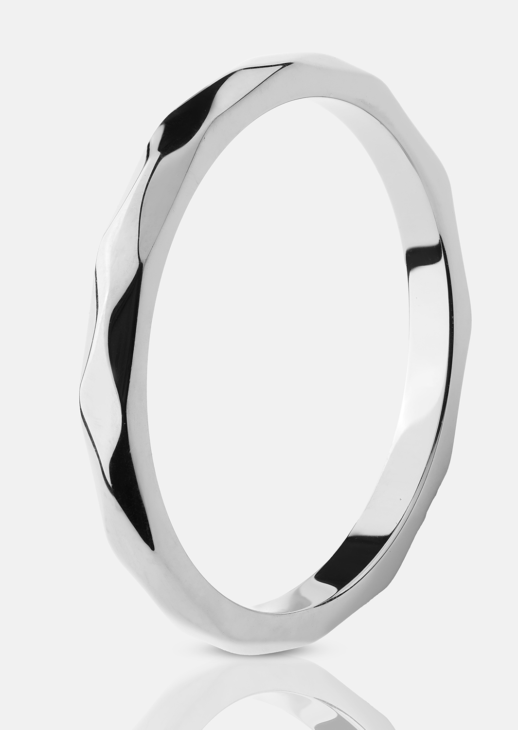 Anillo Facet Gleam - Chapado en plata