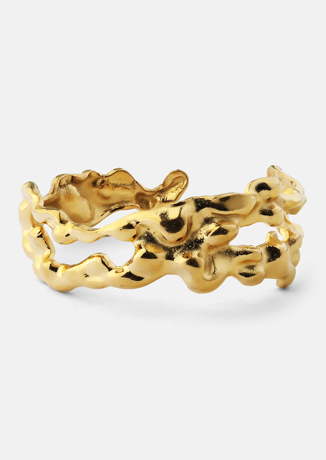 Anillo Molten Wave - 18k Chapado en oro