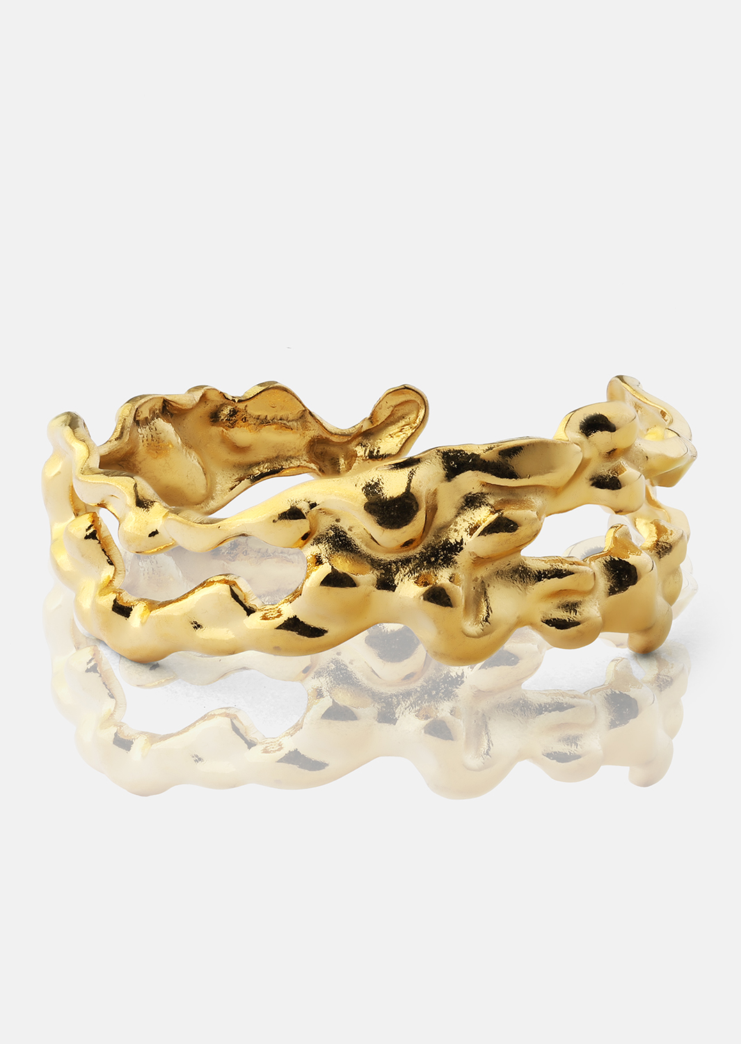 Anillo Molten Wave - 18k Chapado en oro