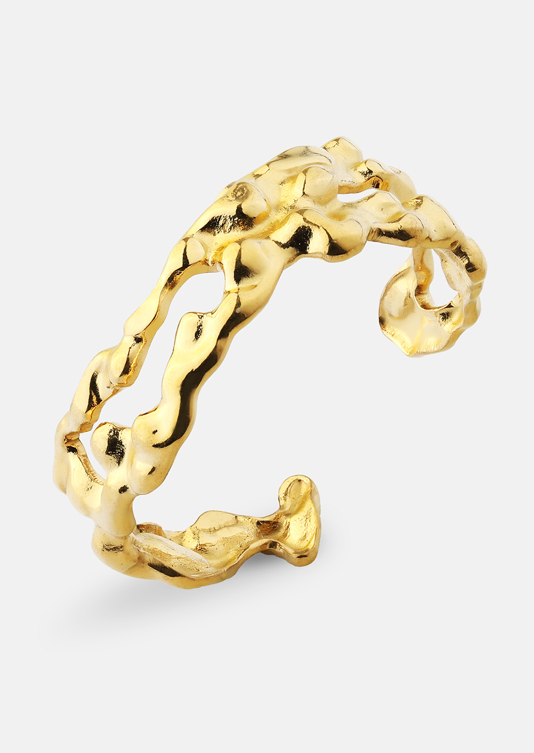Anillo Molten Wave - 18k Chapado en oro