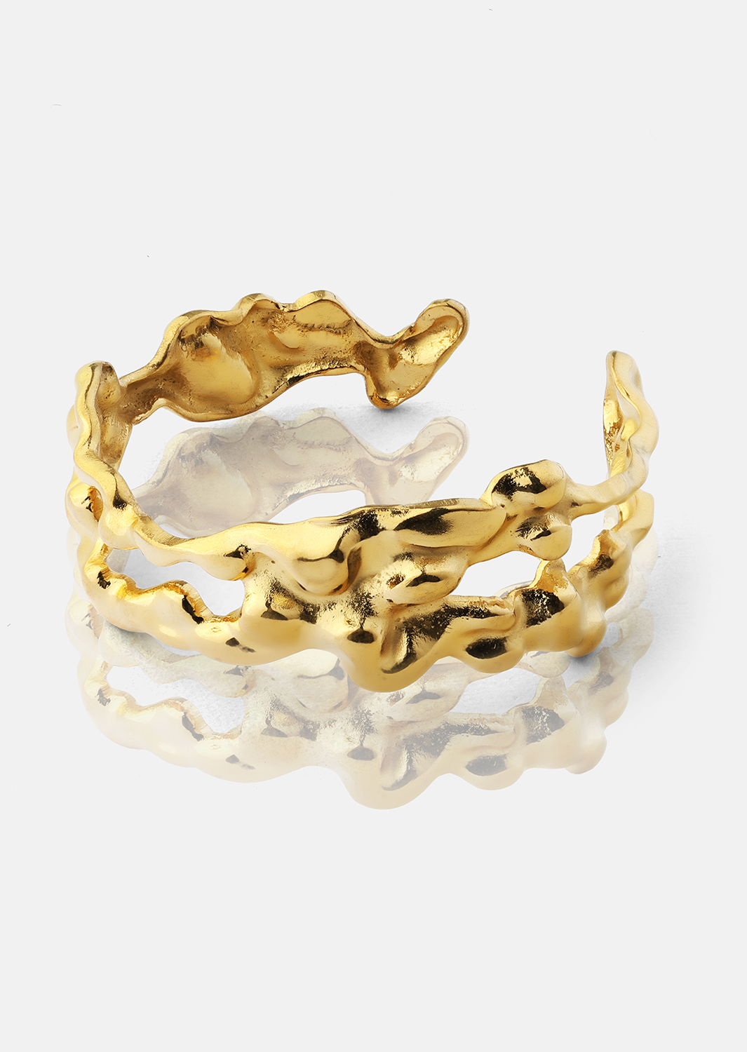 Anillo Molten Wave - 18k Chapado en oro