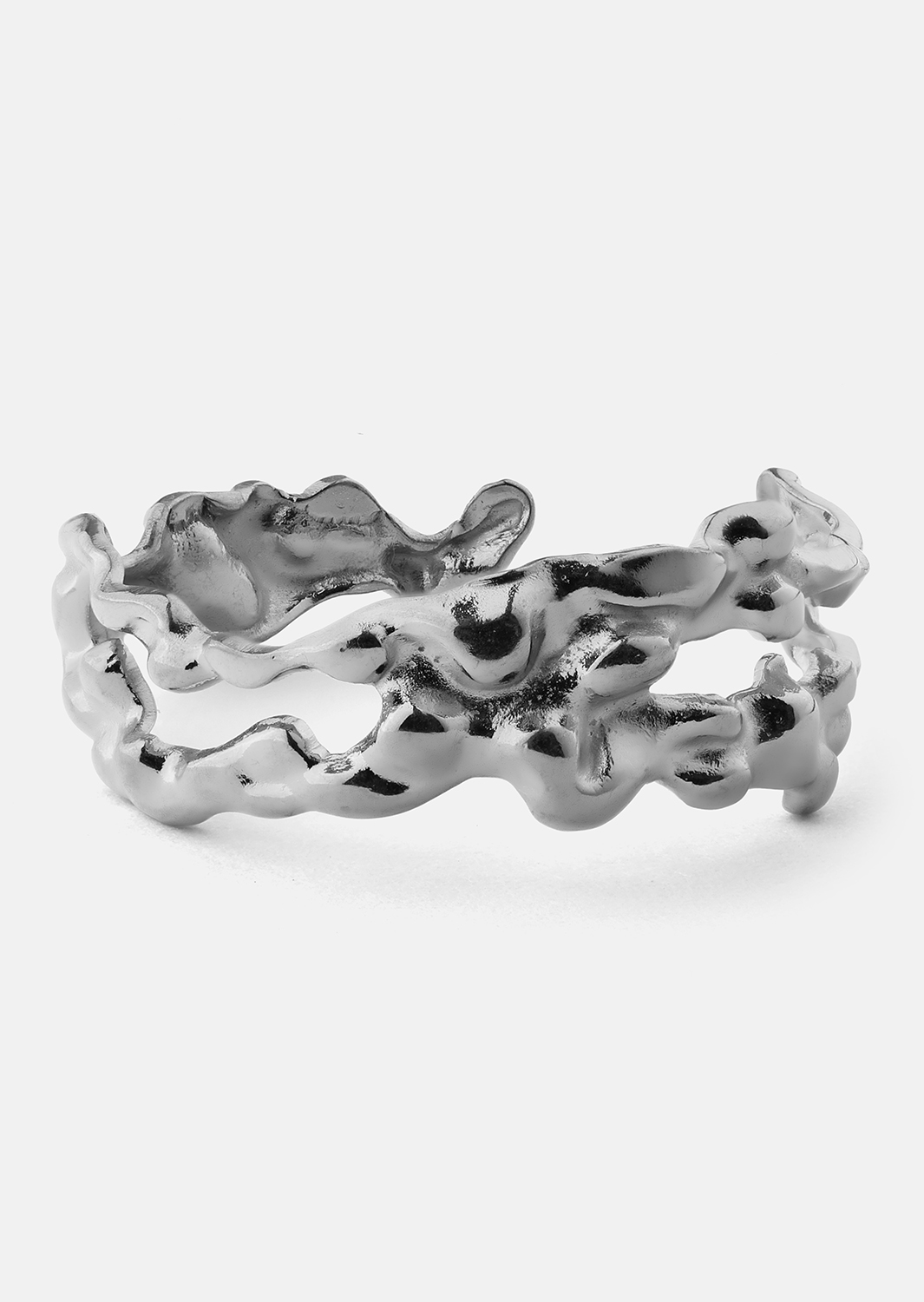 Anillo Molten Wave - Chapado en plata