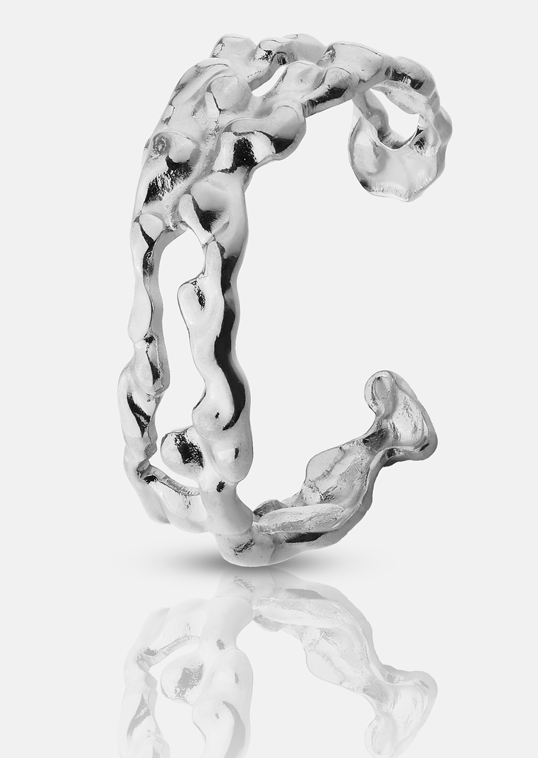 Anillo Molten Wave - Chapado en plata