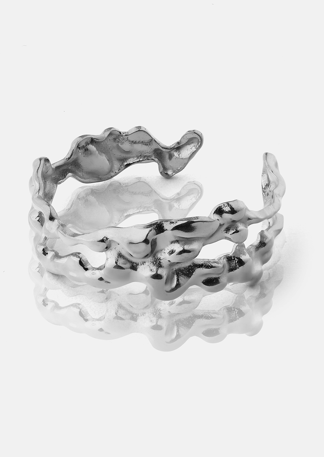 Anillo Molten Wave - Chapado en plata