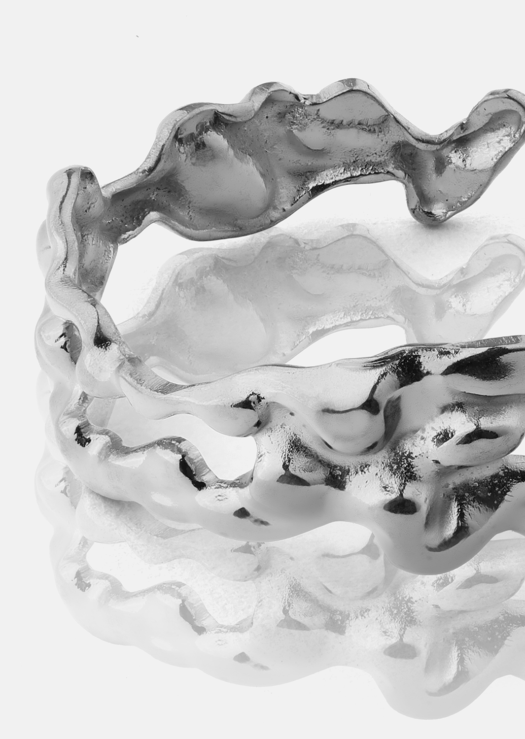 Anillo Molten Wave - Chapado en plata