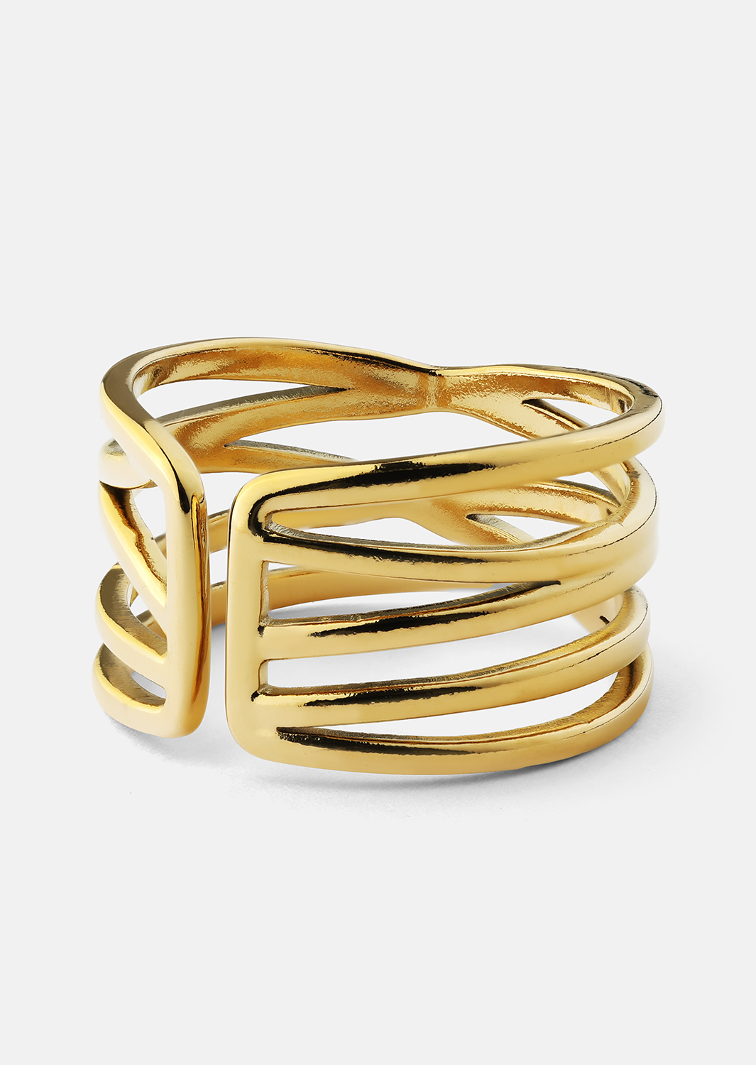 Anillo Golden Maze - 18k Chapado en oro