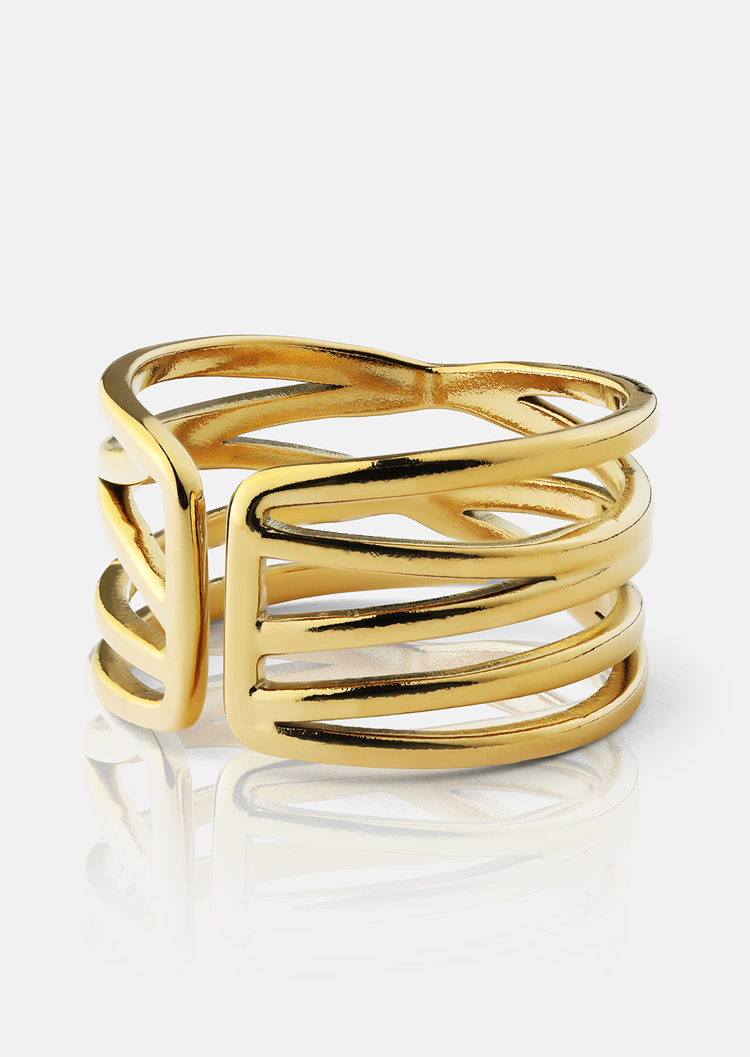 Anillo Golden Maze - 18k Chapado en oro