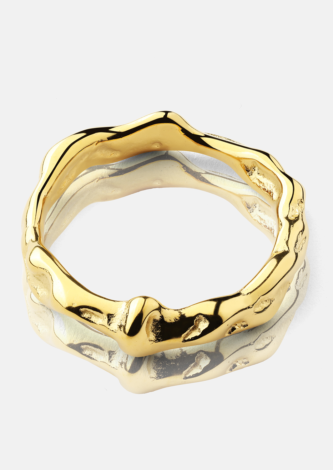 Ondula Anillo - 18k Chapado en oro
