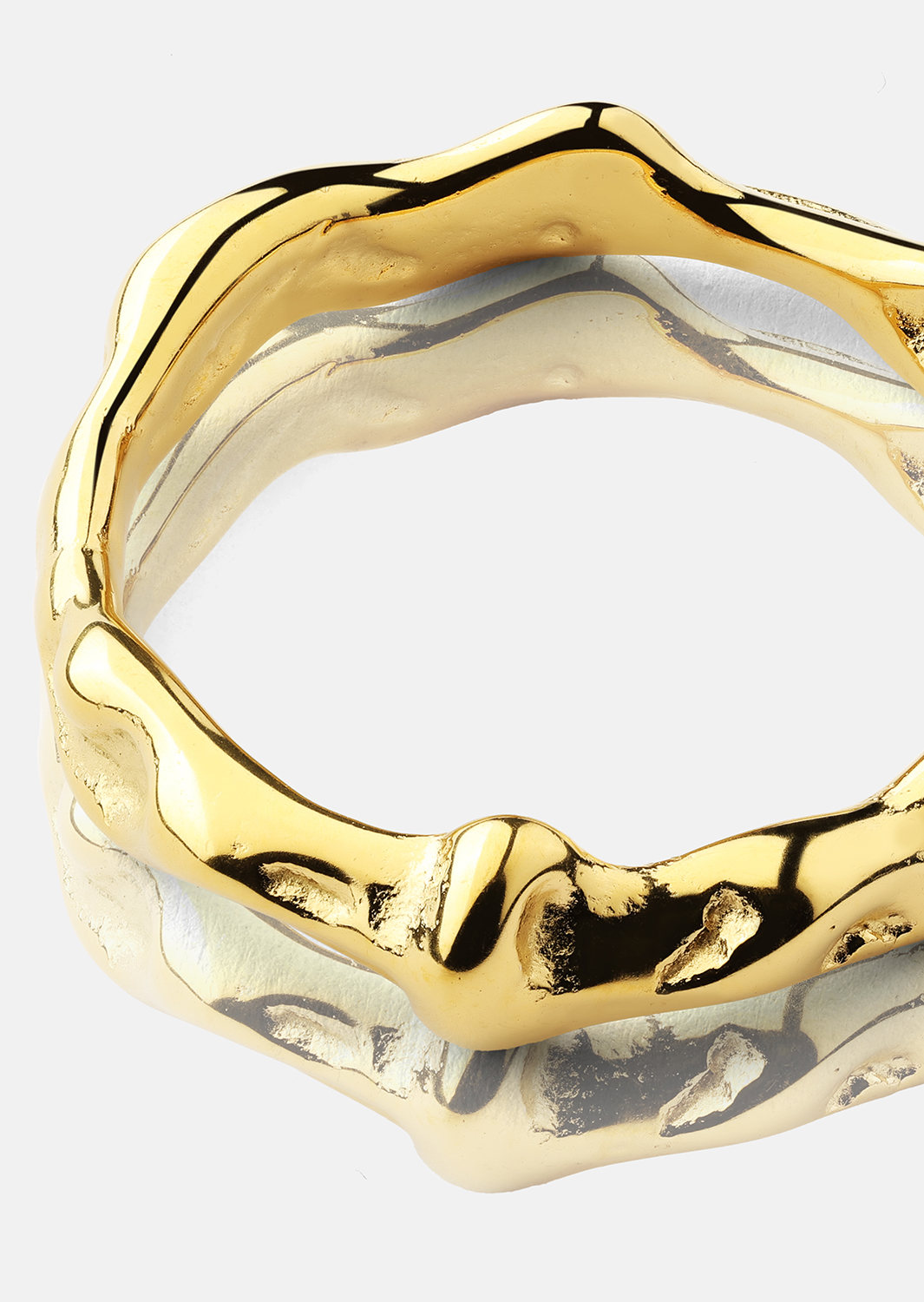 Ondula Anillo - 18k Chapado en oro