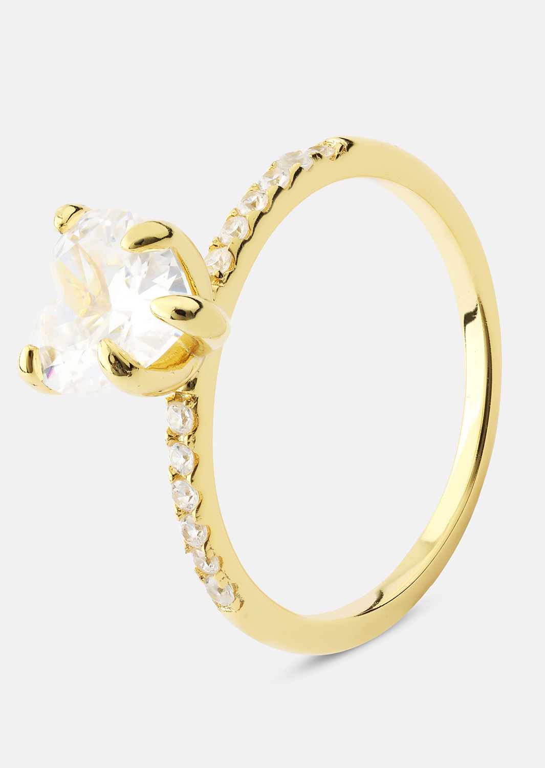Heartlight Solitaire Anillo - 18k Chapado en oro
