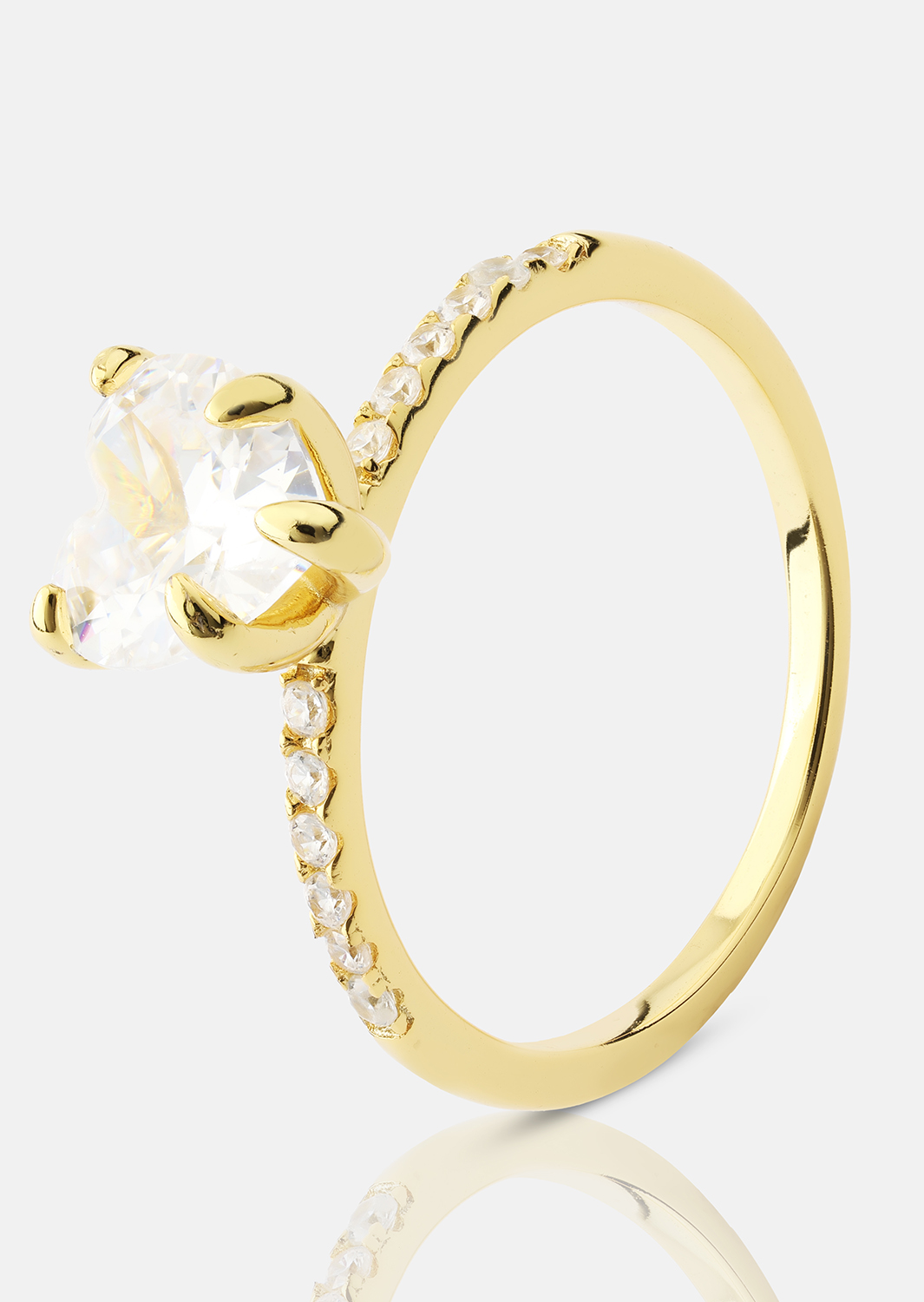 Heartlight Solitaire Anillo - 18k Chapado en oro