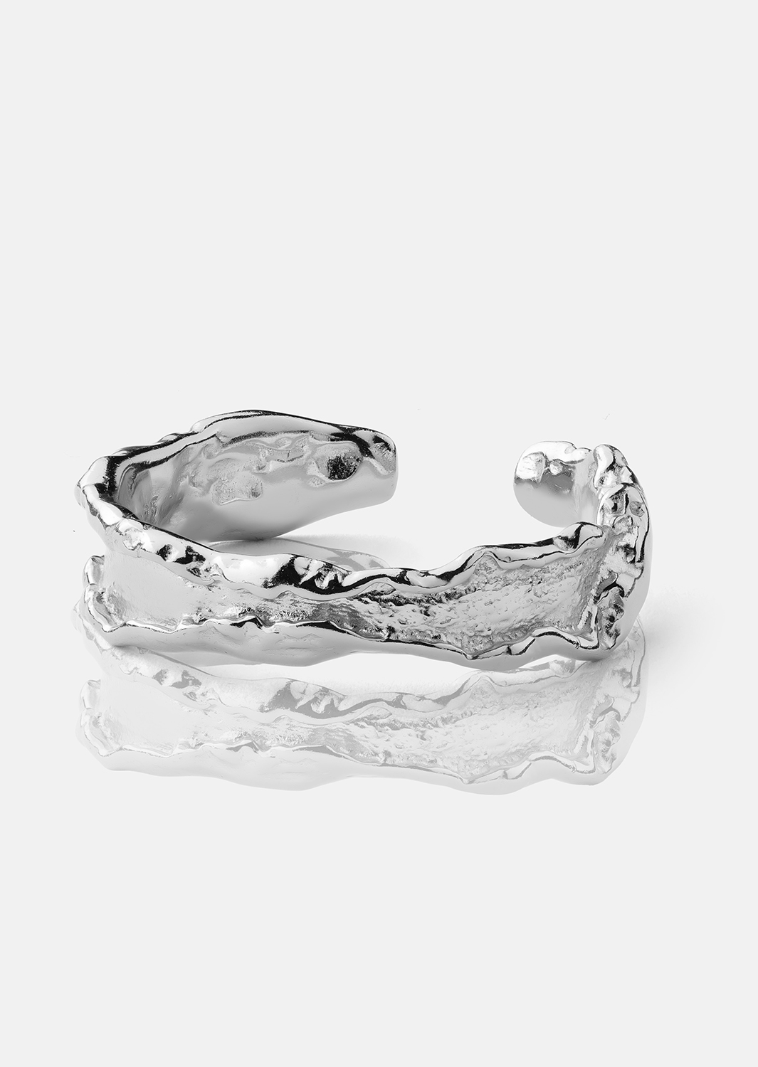 Anillo Raw Texture - Chapado en plata