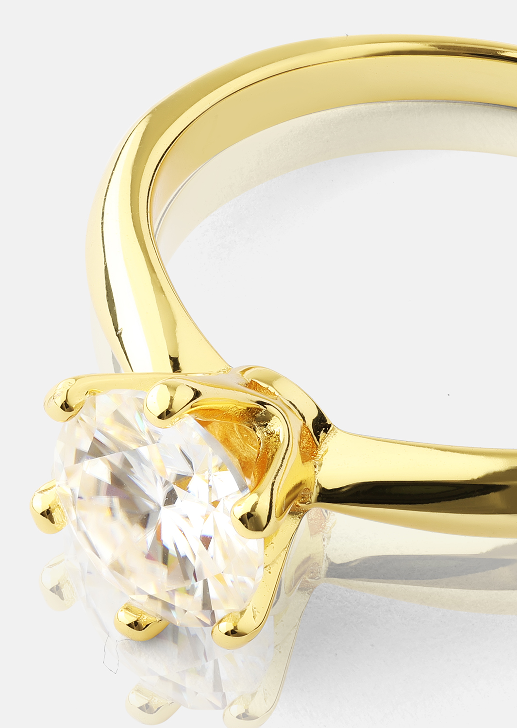 Anillo Solitaire - 18K Chapado en oro