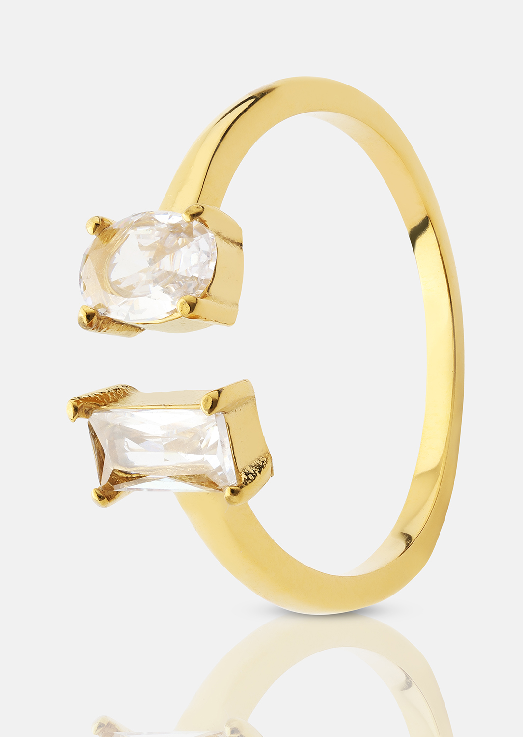 Anillo Duo Cut - 18k Chapado en oro