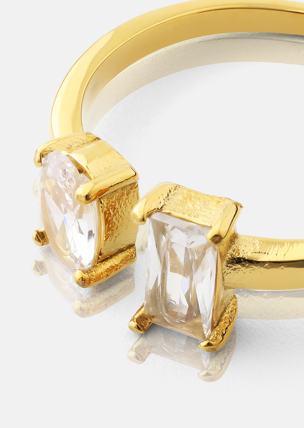 Anillo Duo Cut - 18k Chapado en oro