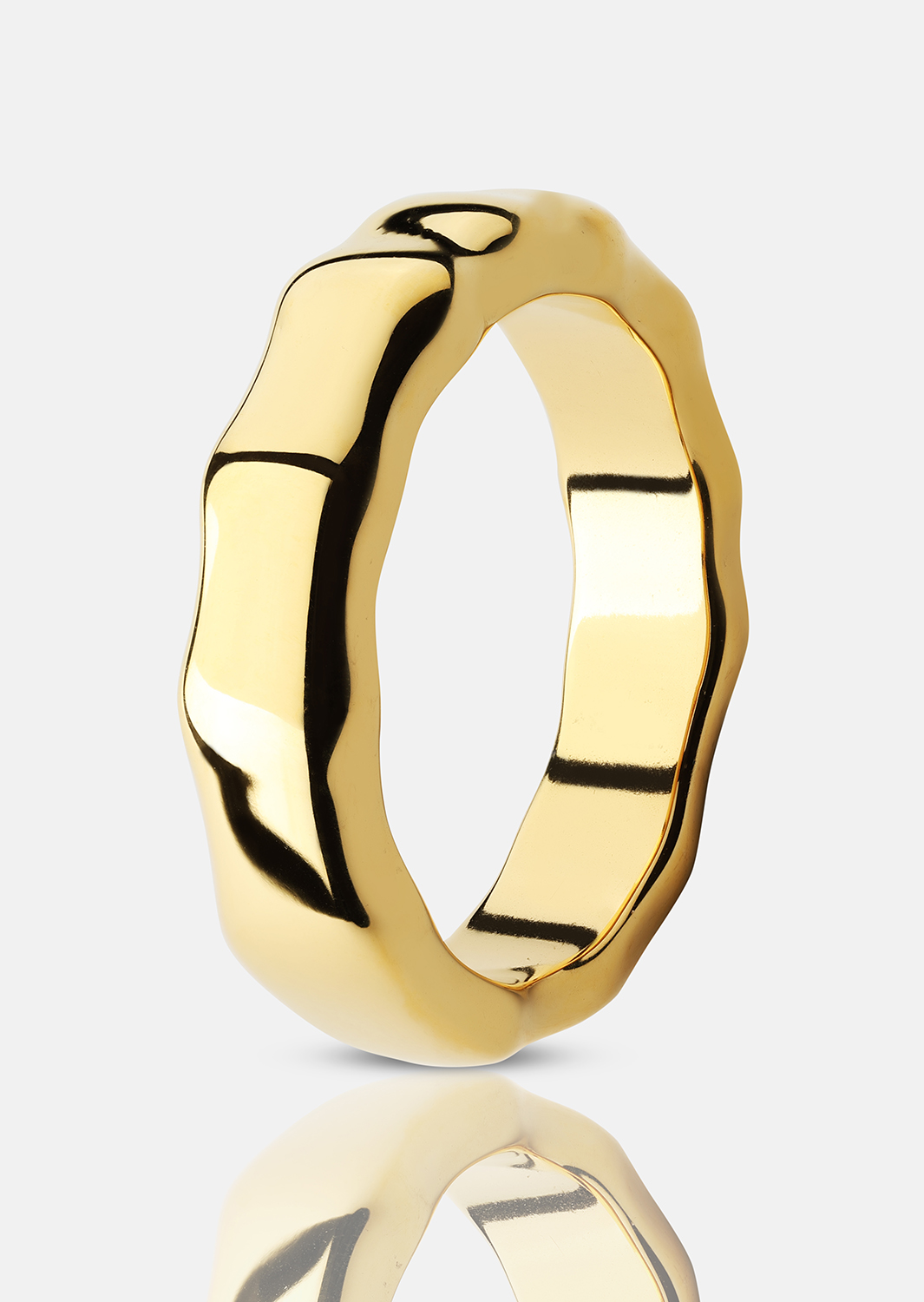 Anillo Sculpted Flow - 18k Chapado en oro